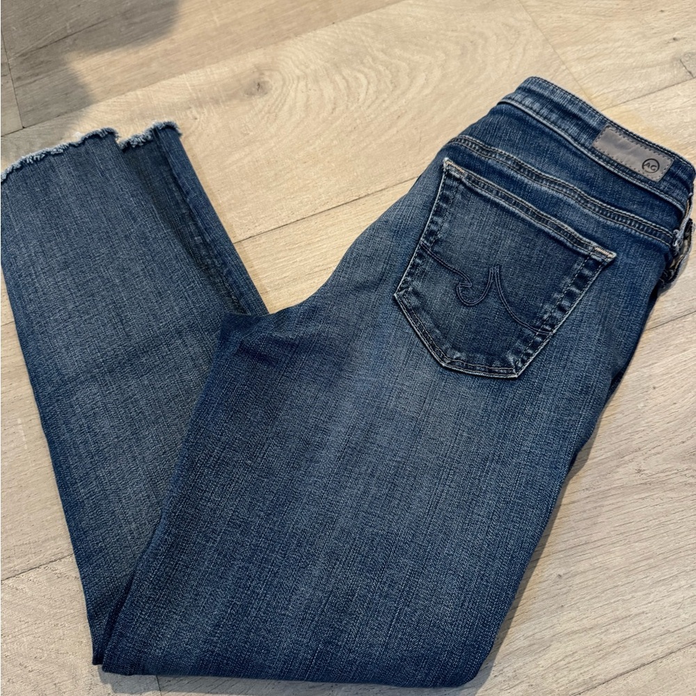 AG Adriano Goldschmied Dark Blue Stevie Ankle Jeans - Picture 4 of 5